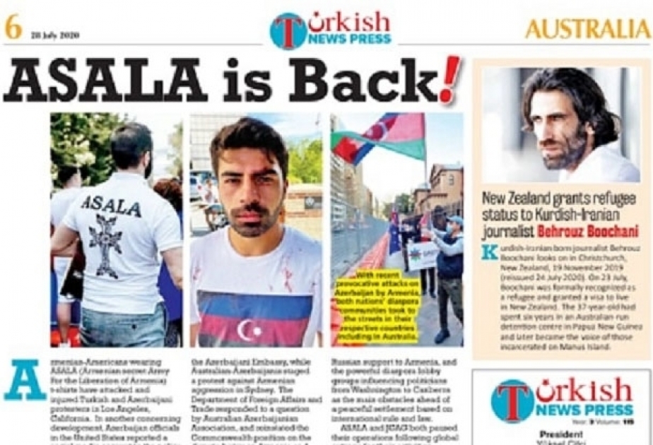 Австралийская газета пишет о намерении армян восстановить террористическую организацию «АСАЛА»