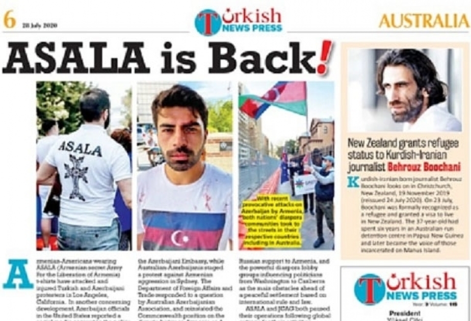 Un periódico australiano escribe sobre la intención de los armenios de restaurar la organización terrorista ASALA