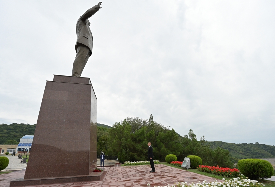 Ilham Aliyev llegó al distrito de Balakán para visitar