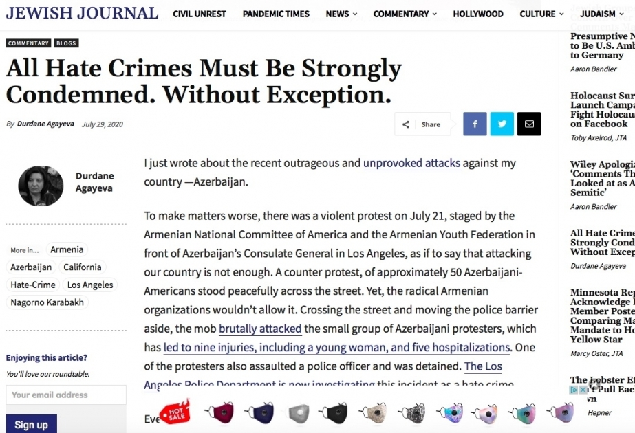 Jewish Journal: Todos los crímenes de odio deben ser condenados enérgicamente