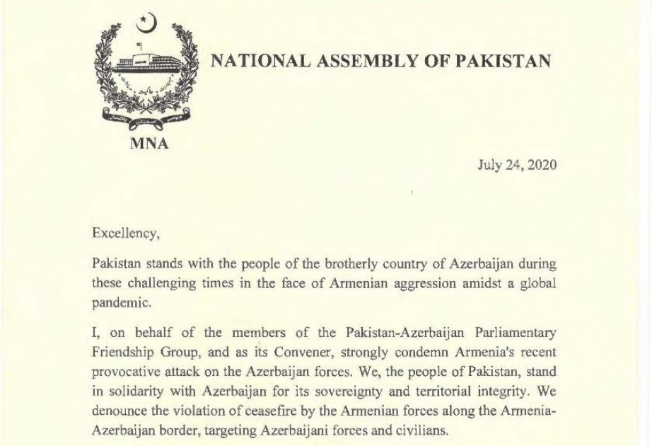Los miembros del Parlamento pakistaní condenan las provocaciones militares de Armenia contra Azerbaiyán