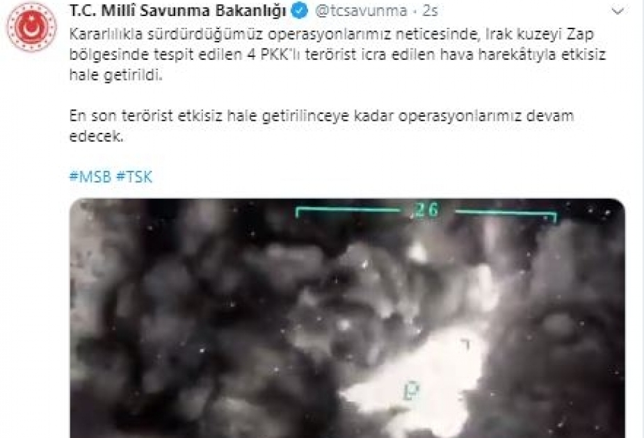 İraqın şimalında dörd PKK terrorçusu məhv edilib