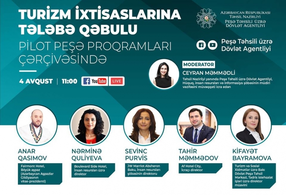 Turizm sahəsində pilot peşə təhsil proqramlarına tələbə qəbulunun müsahibə mərhələsi aparılır