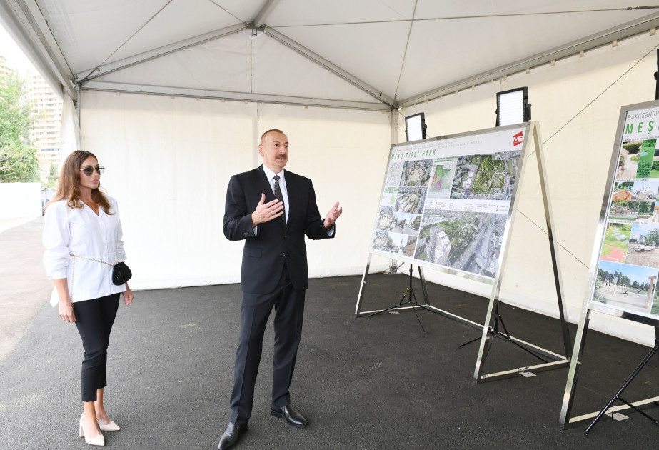 Le président Ilham Aliyev visite le chantier d’un nouveau parc à aménager dans l’arrondissement de Yassamal VIDEO