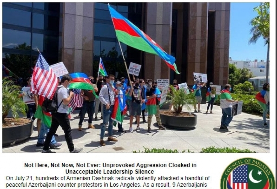 Council of Pakistan condemns violence by Armenian Dashnaks against Azerbaijanis in Los Angeles