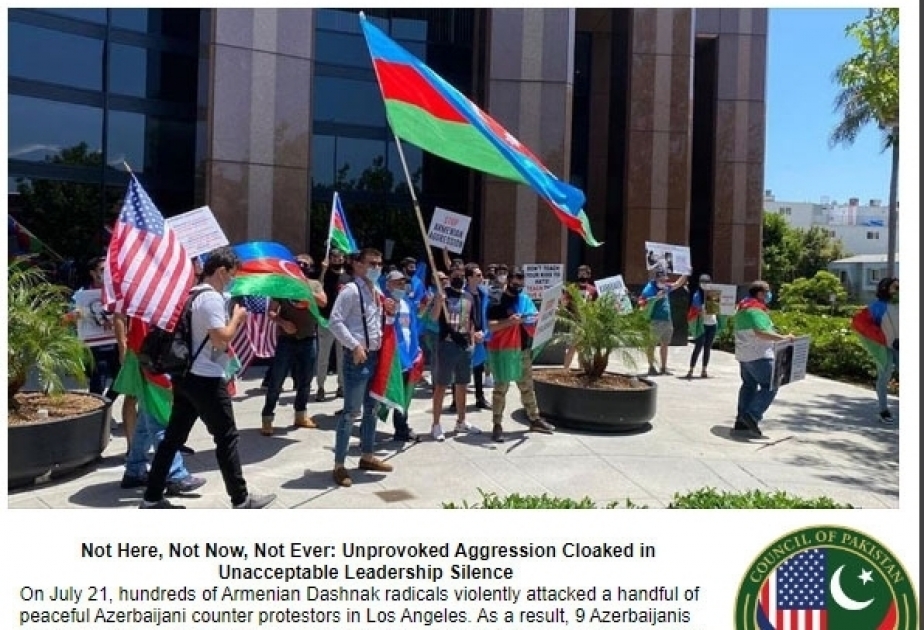 Pakistanischer Rat in Los Angeles verurteilt Gräueltaten armenischer Radikalen gegen Aserbaidschaner