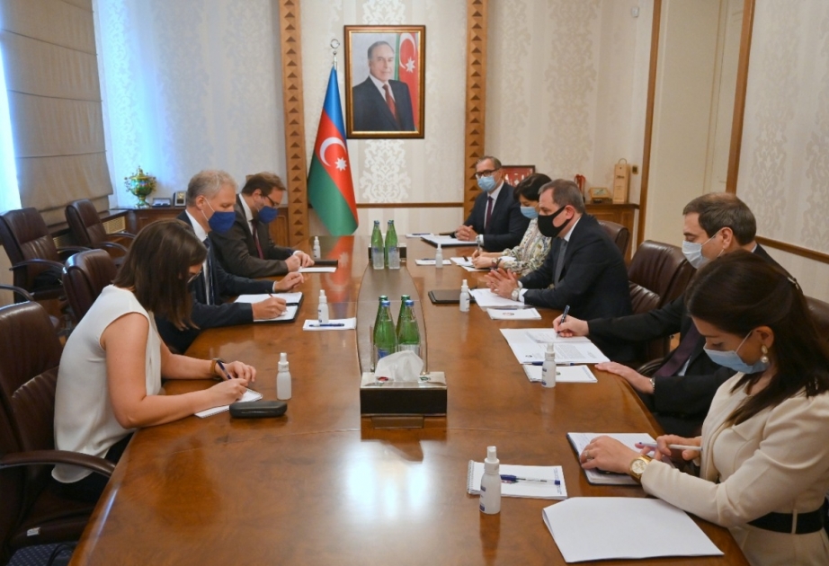 Xarici İşlər naziri Ceyhun Bayramov Avropa İttifaqının Azərbaycandakı nümayəndəsi Kestutis Yankauskas ilə görüşüb