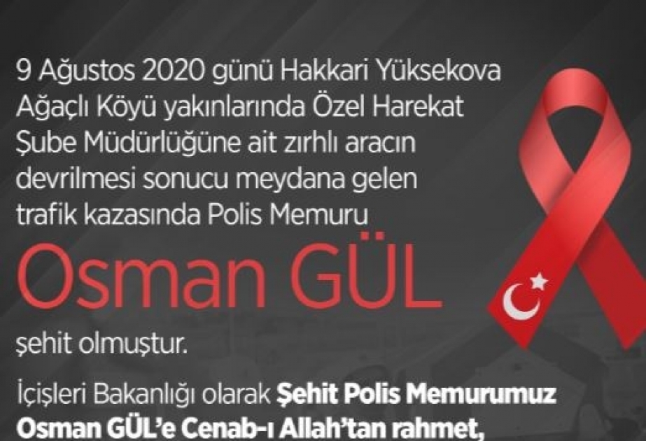 Türkiyədə xüsusi təyinatlı iki polis qəzada həlak olub