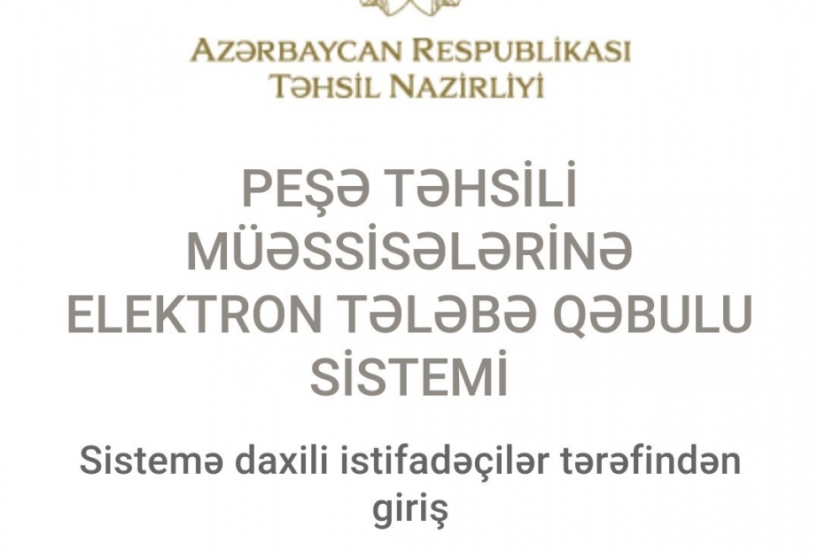 2020-2021-ci tədris ili üçün peşə təhsili pilləsinə tələbə qəbulu davam edir
