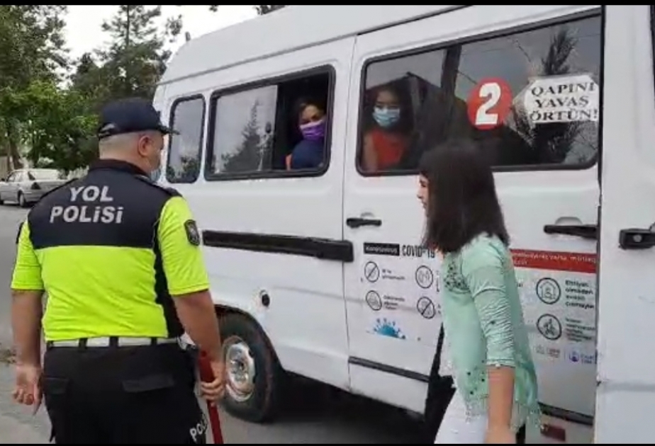 Ağdaşda ictimai nəqliyyatda tibbi maskadan istifadə etməyən sürücü və sərnişinlər cərimələnib