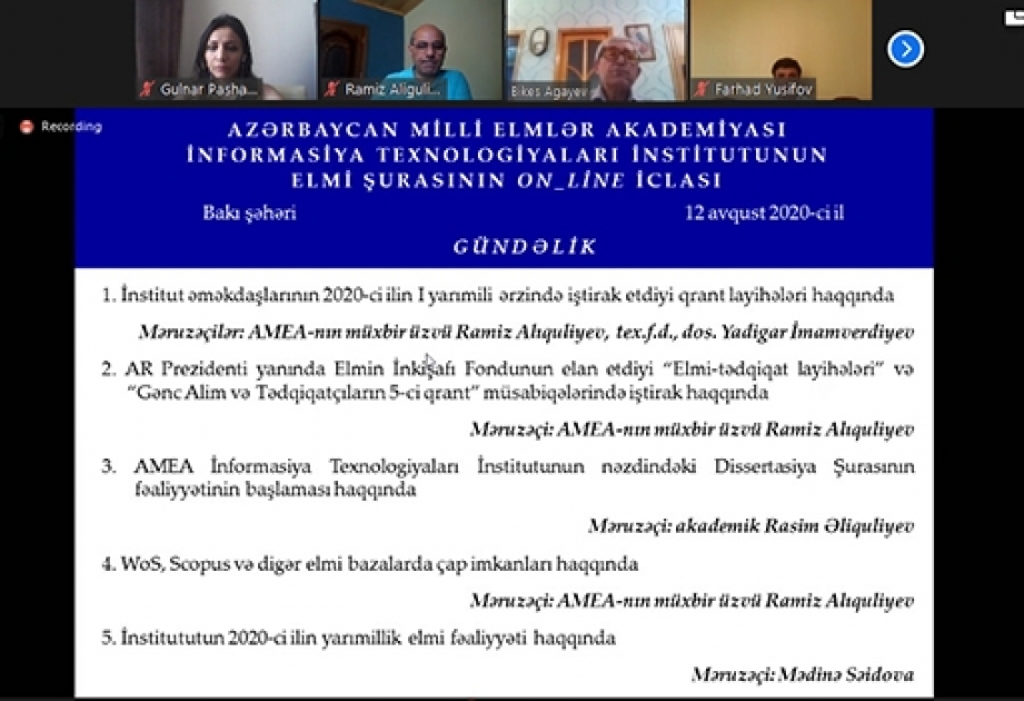 Alimlər elm tutumlu qrant layihələrdə uğurla iştirak edirlər