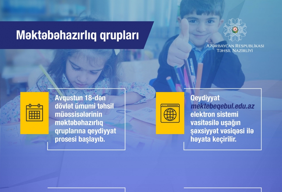 Məktəbəhazırlıq qruplarına qeydiyyat başlayıb