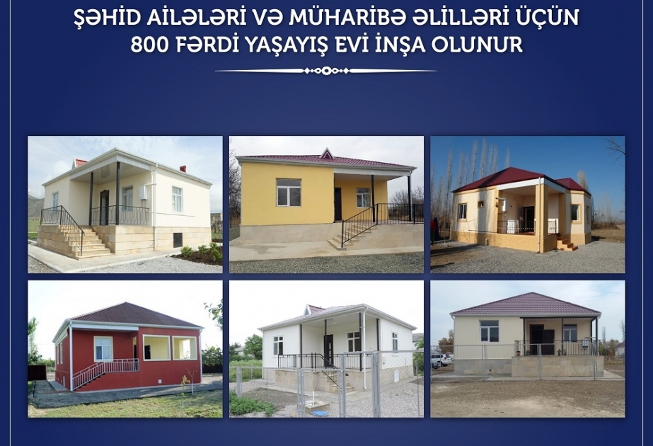 Şəhid ailələri və müharibə əlilləri üçün 800 fərdi yaşayış evi inşa olunur