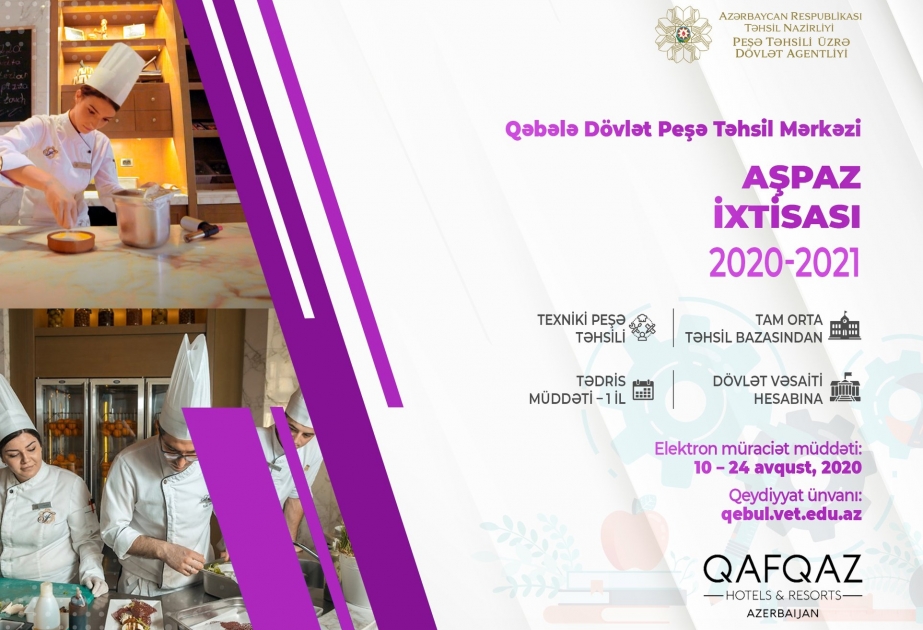 Aşpaz ixtisası üzrə ödənişsiz əsaslarla təhsil almaq istəyənlərin nəzərinə