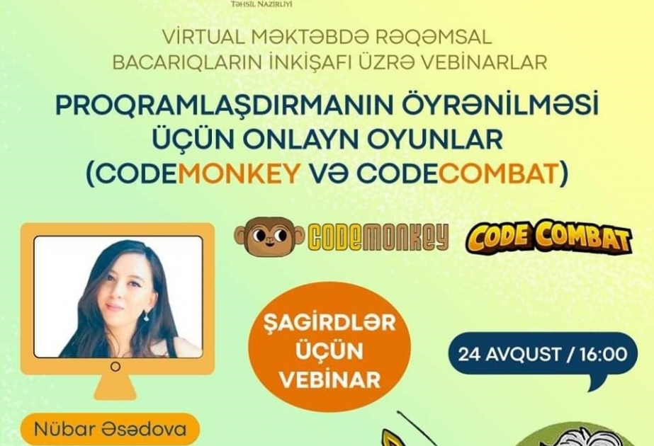 “Virtual məktəb”də rəqəmsal bacarıqların inkişafı üzrə növbəti vebinar
