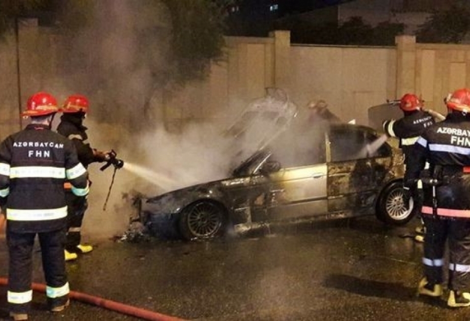 Qubada baş verən yol-nəqliyyat hadisəsi zamanı iki avtomobil yanıb