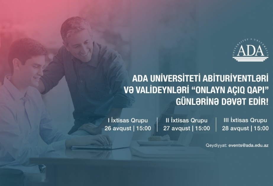 ADA Universiteti abituriyentləri və onların valideynlərini onlayn “Açıq qapı” günlərinə dəvət edir