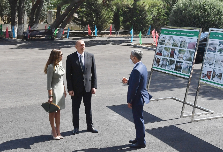 President Ilham Aliyev and first lady Mehriban Aliyeva attended opening of Sattar Bahlulzade Culture House in Surakhani district VIDEO