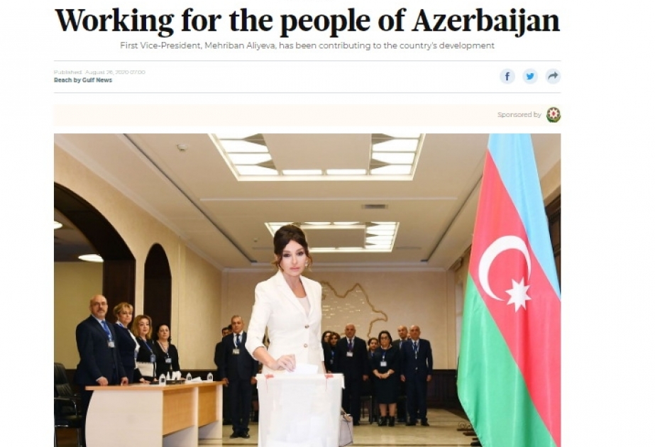 Ərəb mətbuatı Azərbaycanın Birinci vitse-prezidenti Mehriban Əliyeva haqqında məqalələr dərc edib
