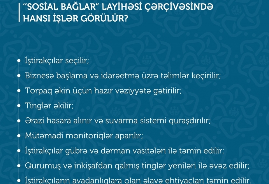 “Sosial bağlar” layihəsi çərçivəsində iştirakçılara dəstək tədbirləri həyata keçirilir