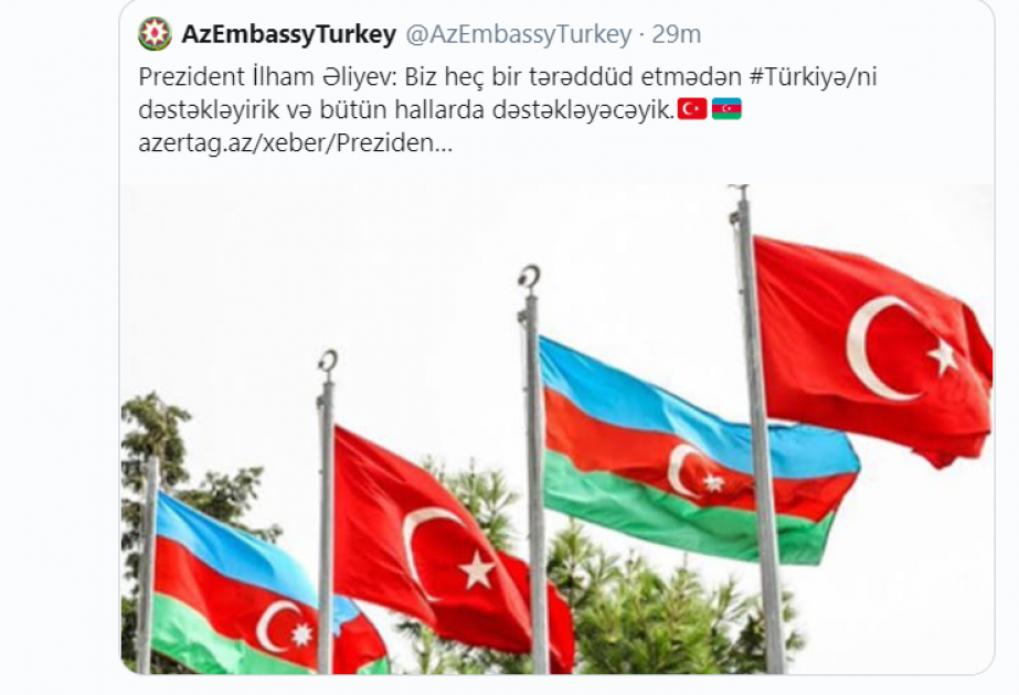 Mövlud Çavuşoğlu: Türkiyə həmişə tərəddüdsüz Azərbaycanın yanında olacaq