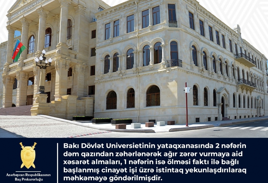 BDU-nun yataqxanasında ölüm və xəsarətlə nəticələnən zəhərlənmə faktı üzrə cinayət işinin istintaqı tamamlanıb