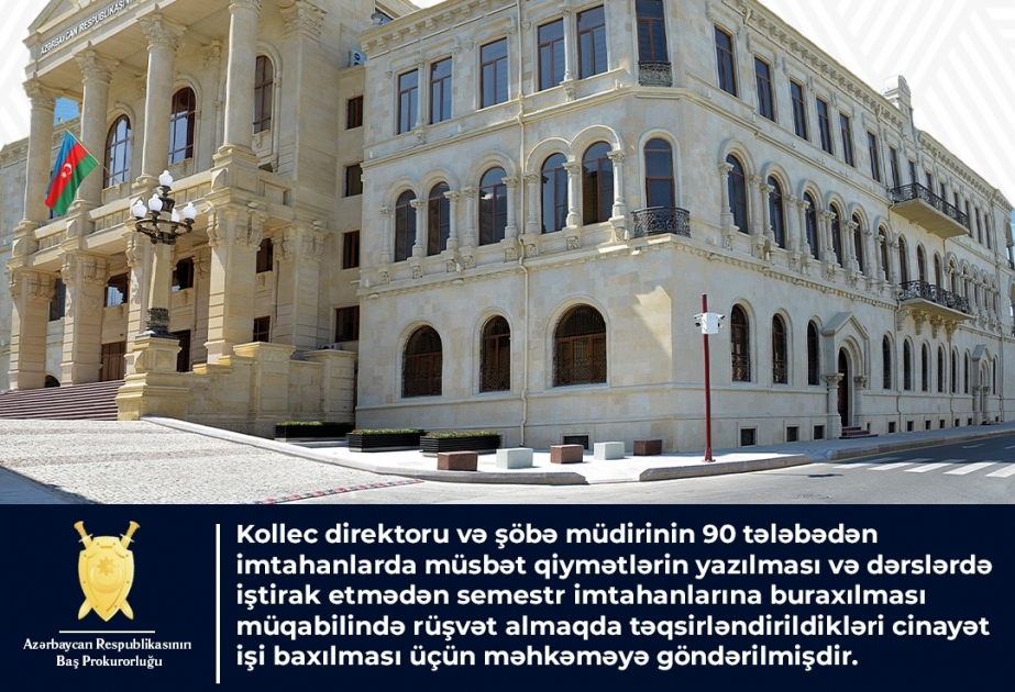 Bərdə Dövlət İdarəetmə və Texnologiya Kollecinin vəzifəli şəxsləri barəsində cinayət işi məhkəməyə göndərilib