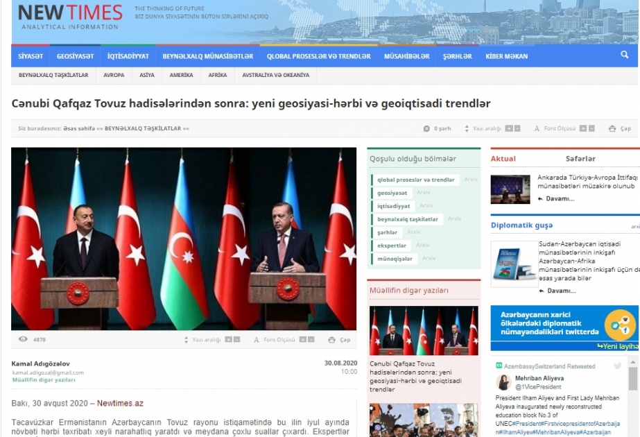 Cənubi Qafqaz Tovuz hadisələrindən sonra: yeni geosiyasi-hərbi və geoiqtisadi trendlər