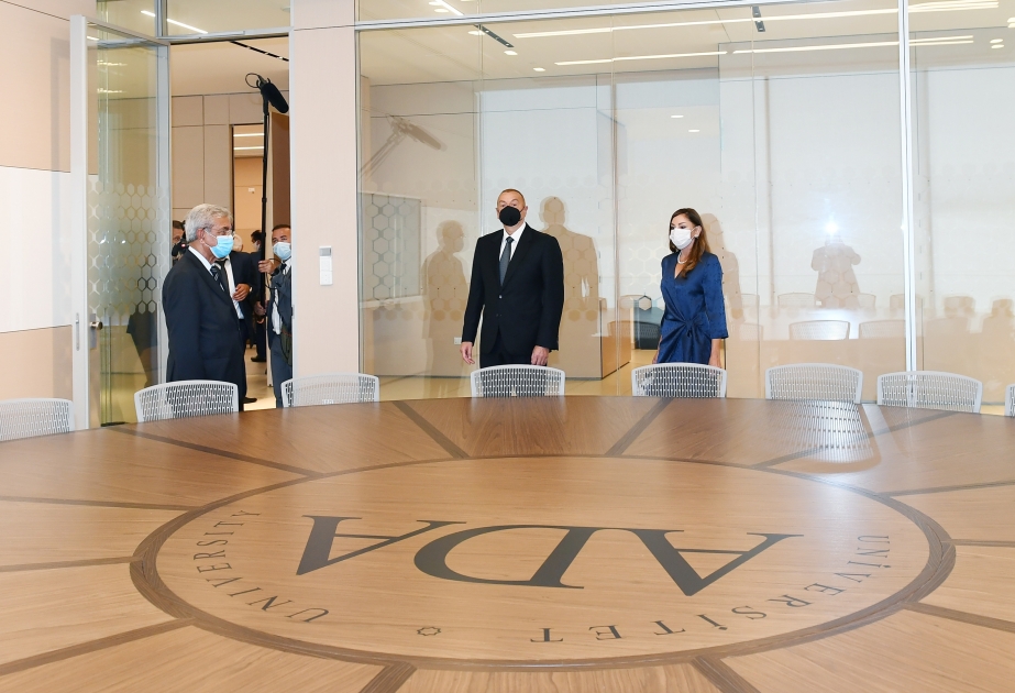 President Ilham Aliyev and first lady Mehriban Aliyeva attended opening of two new blocks of ADA University VIDEO