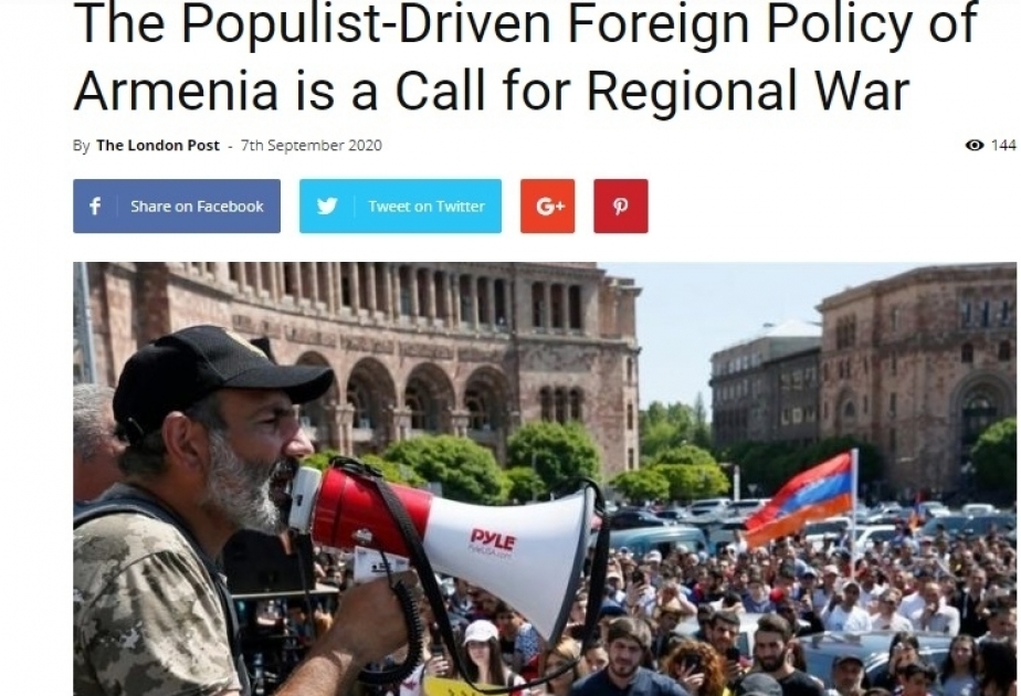 The London Post: The populist-driven foreign policy of Armenia is a call for regional war