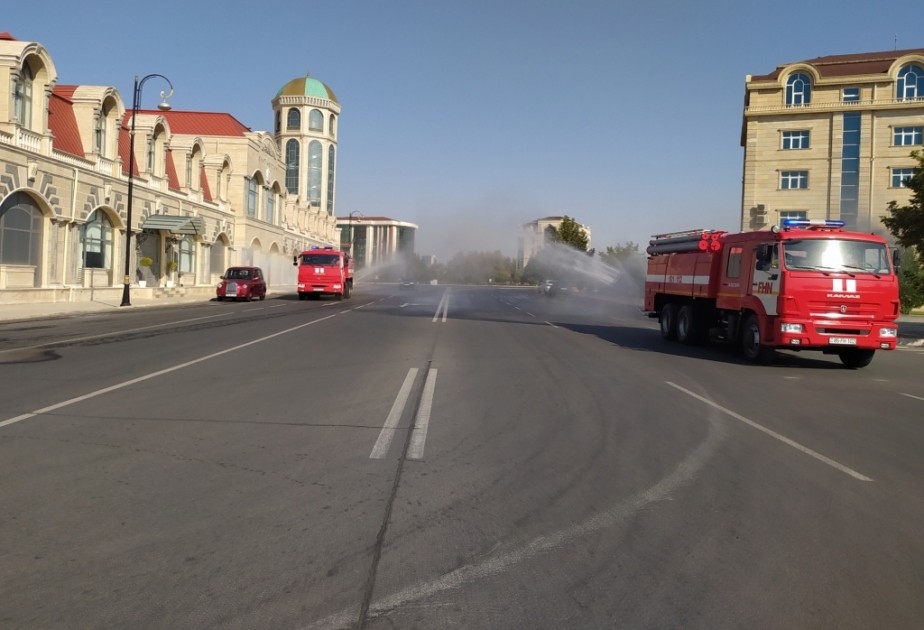 Naxçıvan şəhərində növbəti dezinfeksiya tədbirləri həyata keçirilib