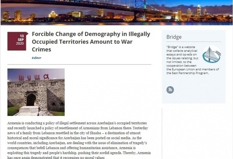 Portal Analítico Europeo publica el comentario de Hikmat Hadjiyev sobre la política de asentamiento ilegal de Armenia