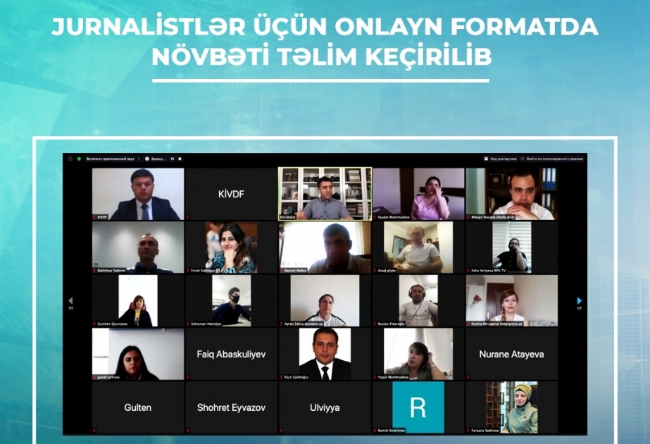 Jurnalistlər üçün onlayn formatda üçüncü təlim keçirilib