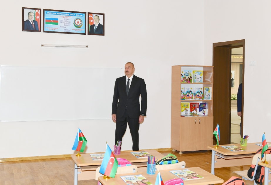 President Ilham Aliyev inaugurated secondary school No.154 in Amirjan settlement VIDEO