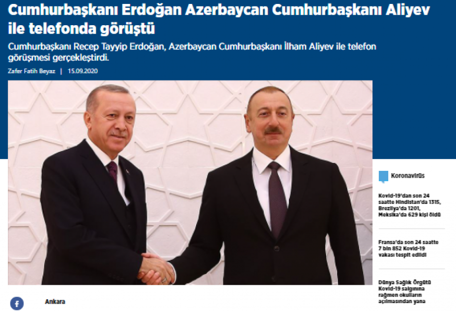 Bakının işğaldan azad edilməsinin 102-ci ildönümü Türkiyə KİV-lərinin diqqətində