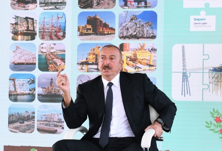 Ilham Aliyev: “Las actividades de nuestros trabajadores petroleros sirven a los intereses del pueblo azerbaiyano”