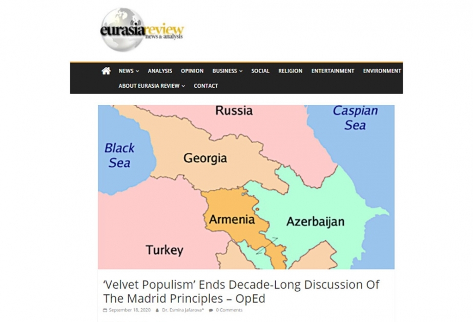 “Eurasia Review” nəşrində Ermənistan-Azərbaycan münaqişəsi barədə məqalə dərc olunub
