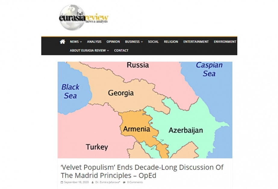 Eurasia Review publica un artículo sobre el conflicto entre Armenia y Azerbaiyán