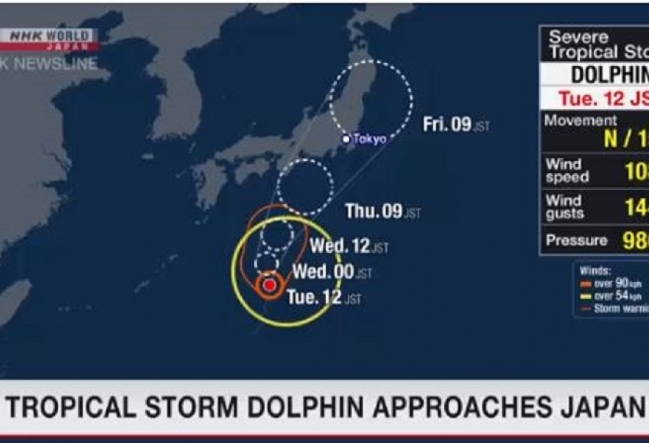 “Delfin” tropik qasırğası Yaponiyanın Sakit okean sahillərinə yaxınlaşır