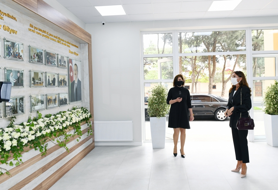 First Vice-President Mehriban Aliyeva attended opening of new building of Children’s Art School in Bulbula settlement VIDEO