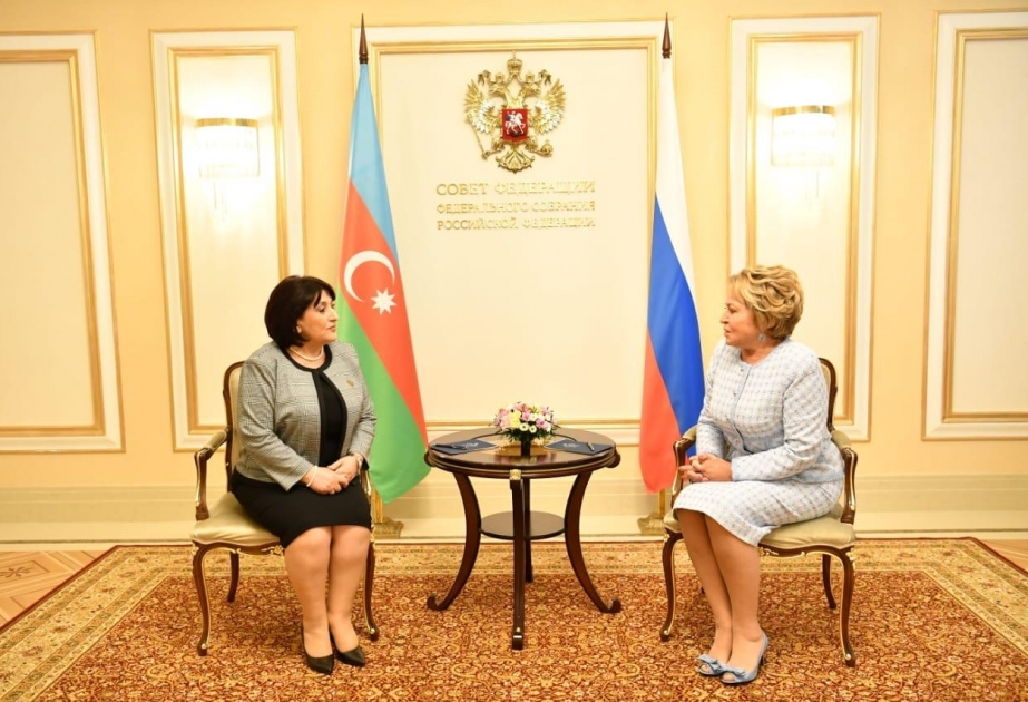 Azerbaijani Milli Majlis Speaker meets with Chairperson of Federation Council of Russian Federal Assembly in Moscow