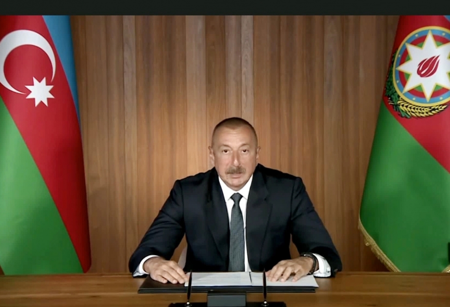 UN75-Gipfel und Generaldebatte der UN-Generalversammlung: Präsident Ilham Aliyev hält eine Rede im Videoformat VIDEO