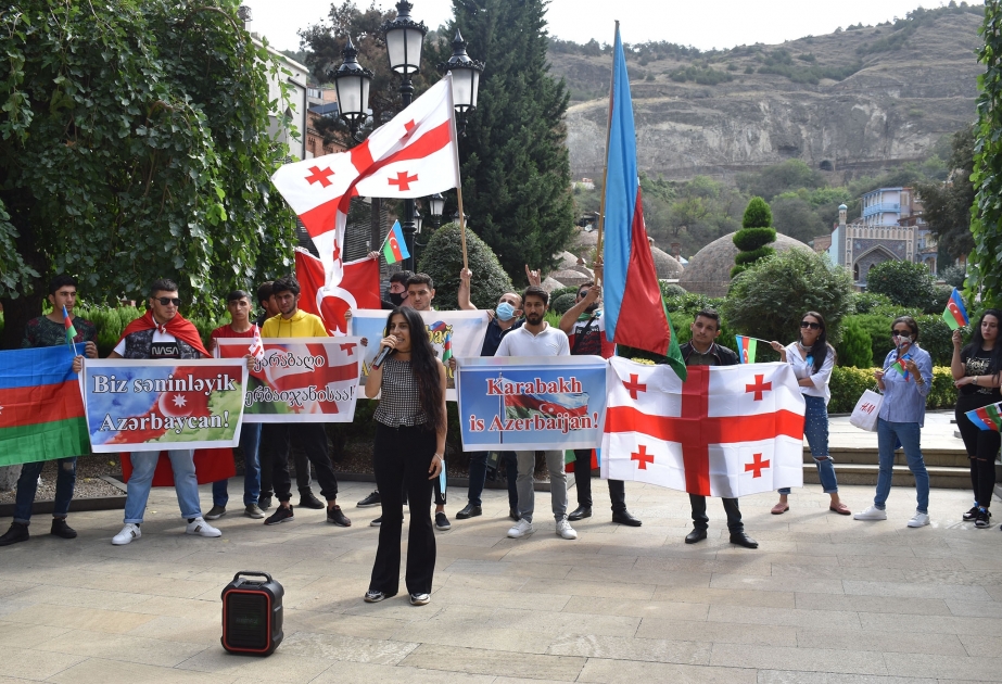 Gürcüstanda yaşayan soydaşlarımız Azərbaycana dəstək aksiyası keçiriblər