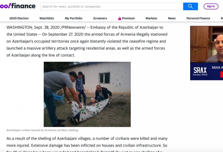 ABŞ mediası: Ermənistan Azərbaycanın mülki əhalisini öldürür, hərbi eskalasiyaya səbəb olur