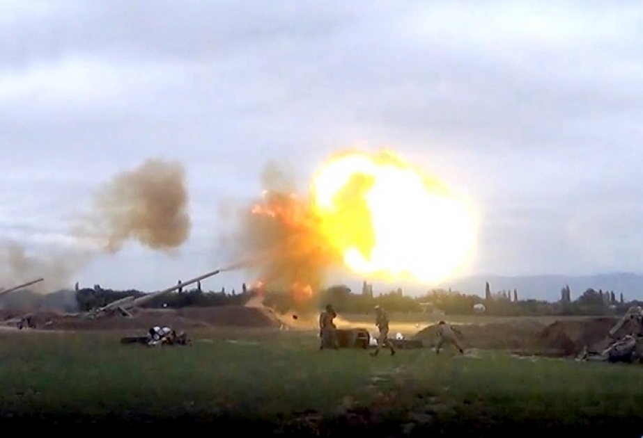 Azerbaijan Army units deliver artillery strikes on enemy’s positions