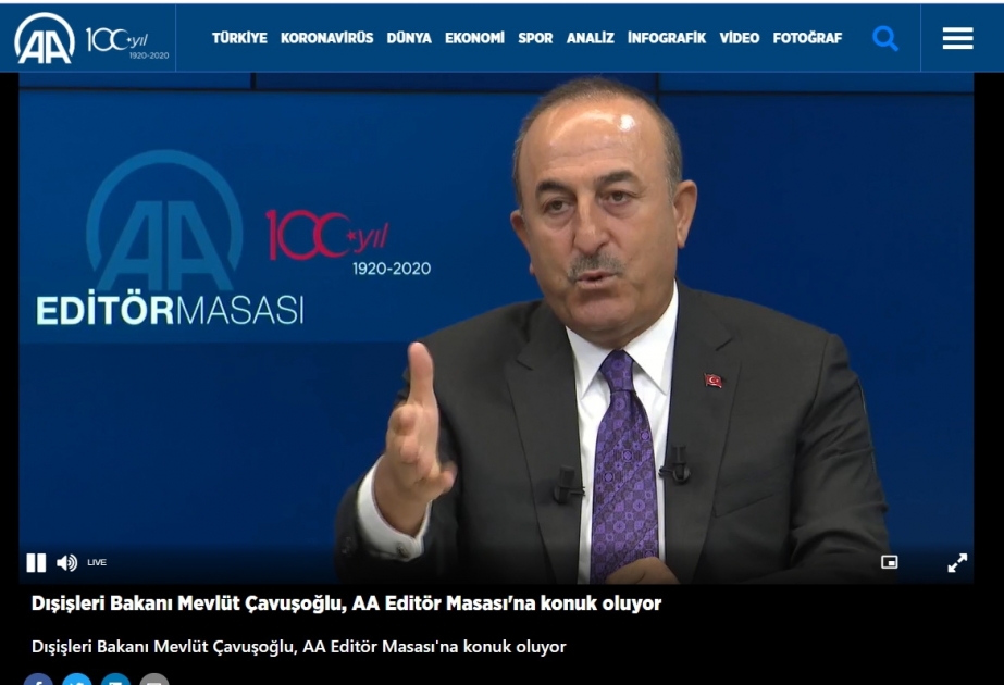 Nazir Mövlud Çavuşoğlu: Azərbaycan işğal altındakı torpaqlarını təkbaşına azad etməyə qadirdir VİDEO