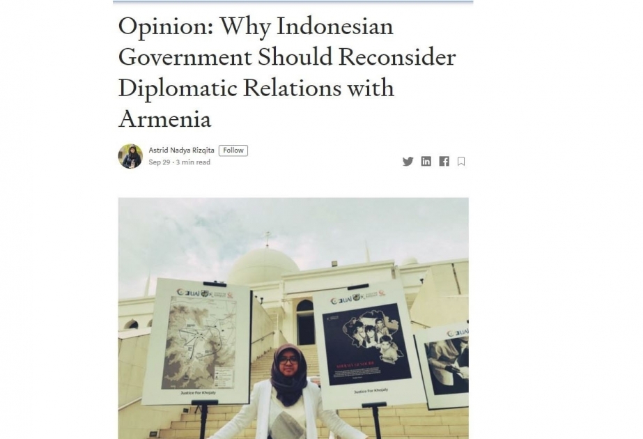 أستريد ناديا ريزغيتا: لماذا يجب على الحكومة الإندونيسية أن تعيد النظر في العلاقات الدبلوماسية مع أرمينيا؟