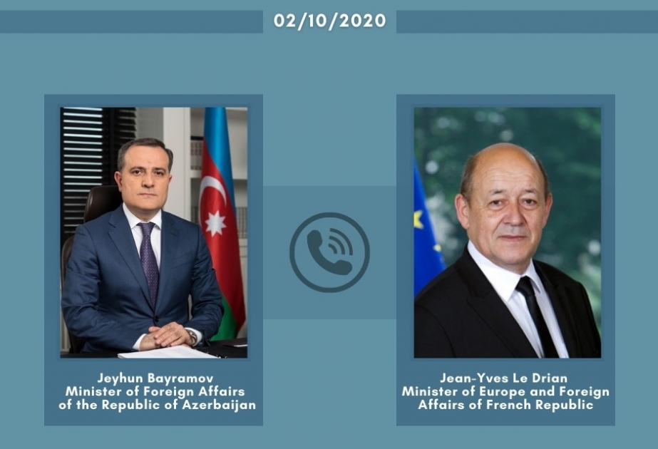 Una conversación telefónica tuvo lugar entre los cancilleres de Azerbaiyán y Francia