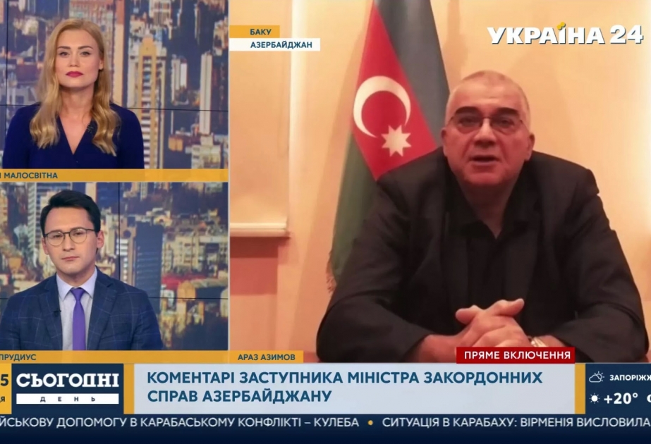 Ukrayna telekanalında Ermənistanın təxribatçı əməllərindən danışılıb