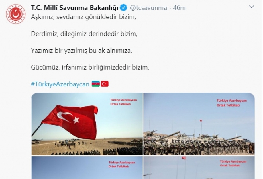 Türkiyə Silahlı Qüvvələrindən Azərbaycana poetik dəstək